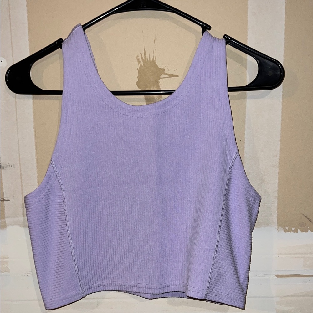 Lululemon Softstreme Ribbed Cropped Tank Reversible - Lavendar